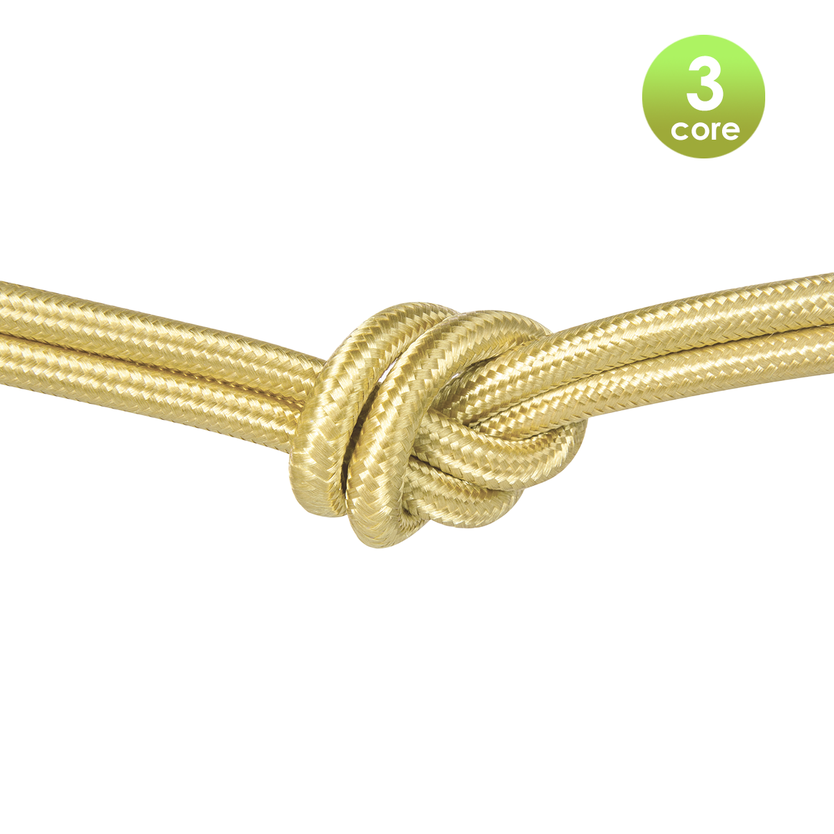 Tangla lighting - TLCB01002SV - 3c - Fabric cable 3 core - in glossy light gold